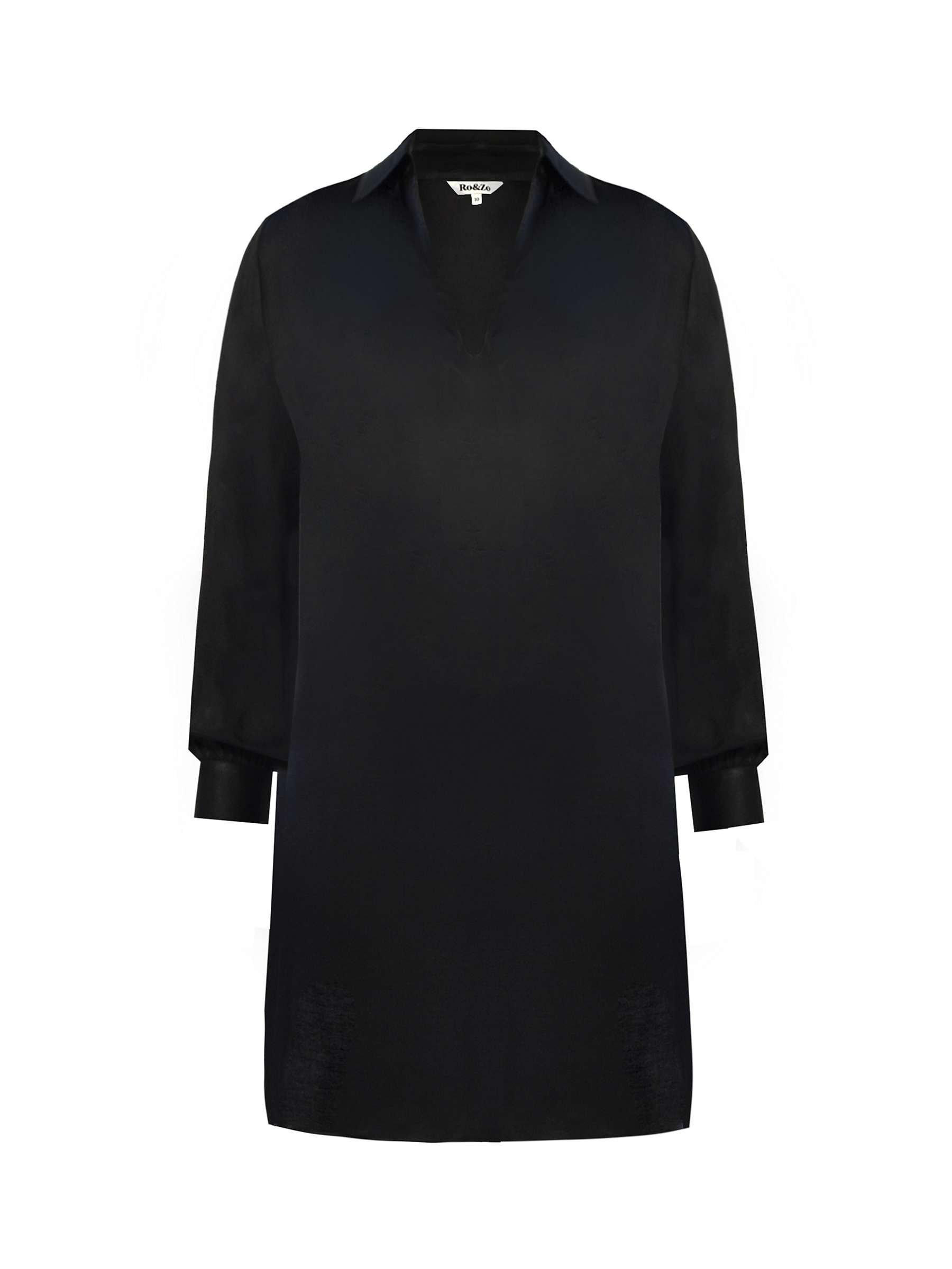 Ro&Zo Collar Detail Mini Dress, Black at John Lewis & Partners