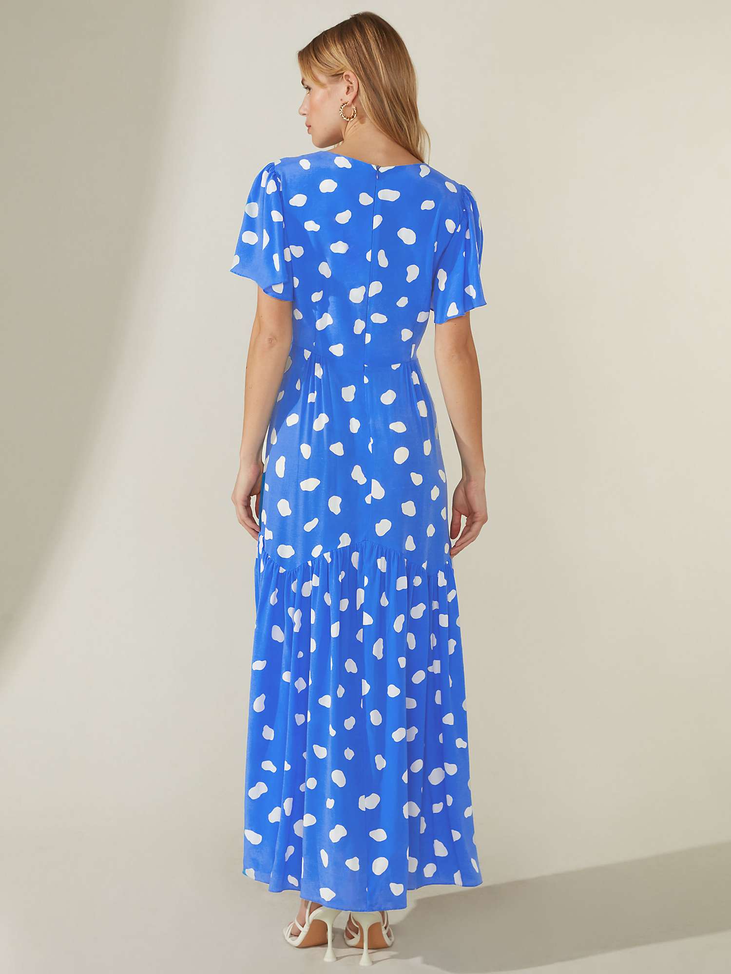 Buy Ro&Zo Pebble Print Maxi Dress, Blue/White Online at johnlewis.com