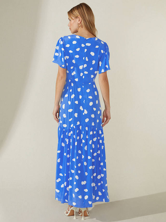 Ro&Zo Pebble Print Maxi Dress, Blue/White
