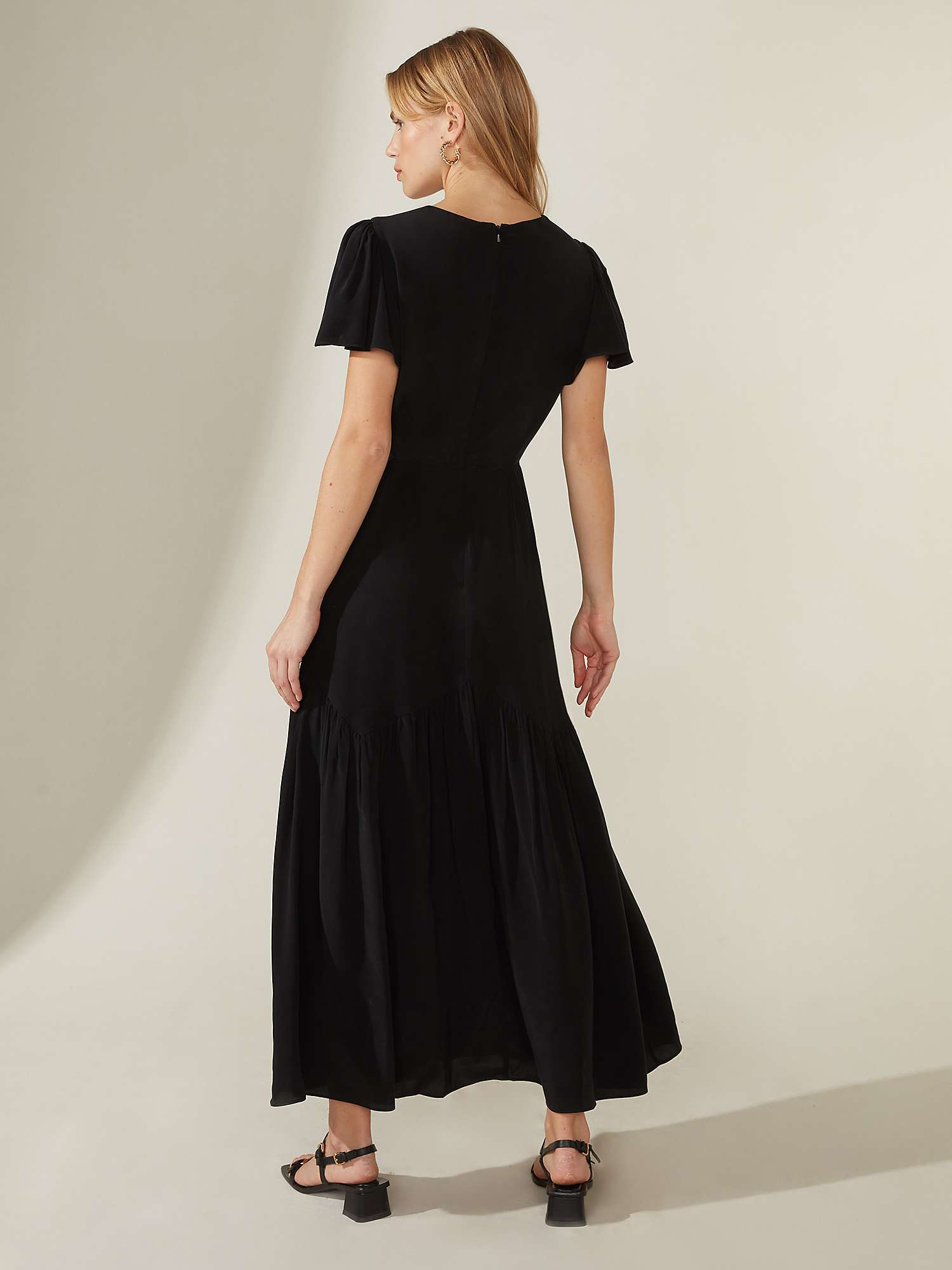 Buy Ro&Zo Button Detail Maxi Dress, Black Online at johnlewis.com