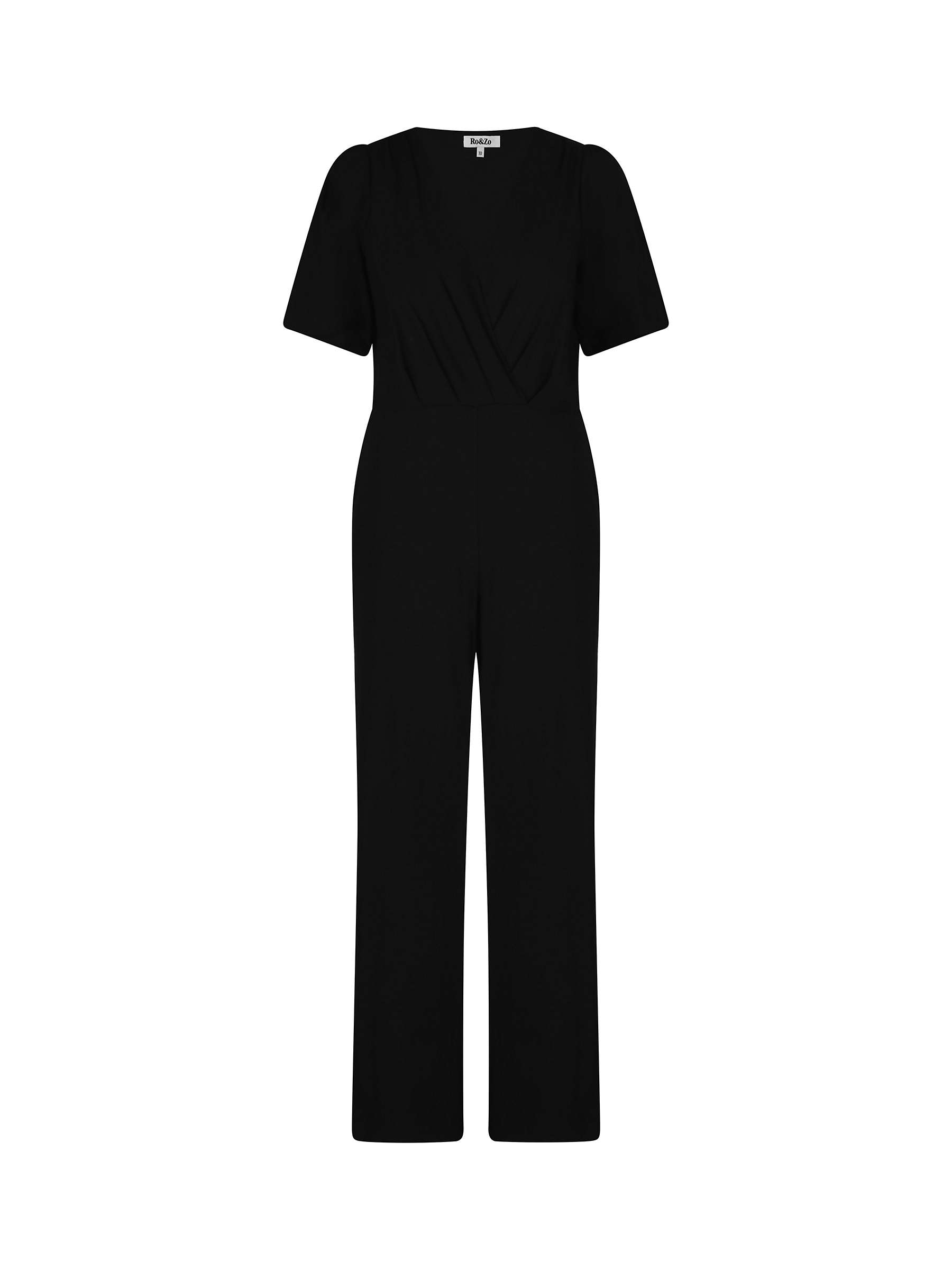 Buy Ro&Zo Jersey Wrap Jumpsuit, Black Online at johnlewis.com