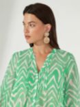 Ro&Zo Abstract Zig-Zag Print Blouse, Green