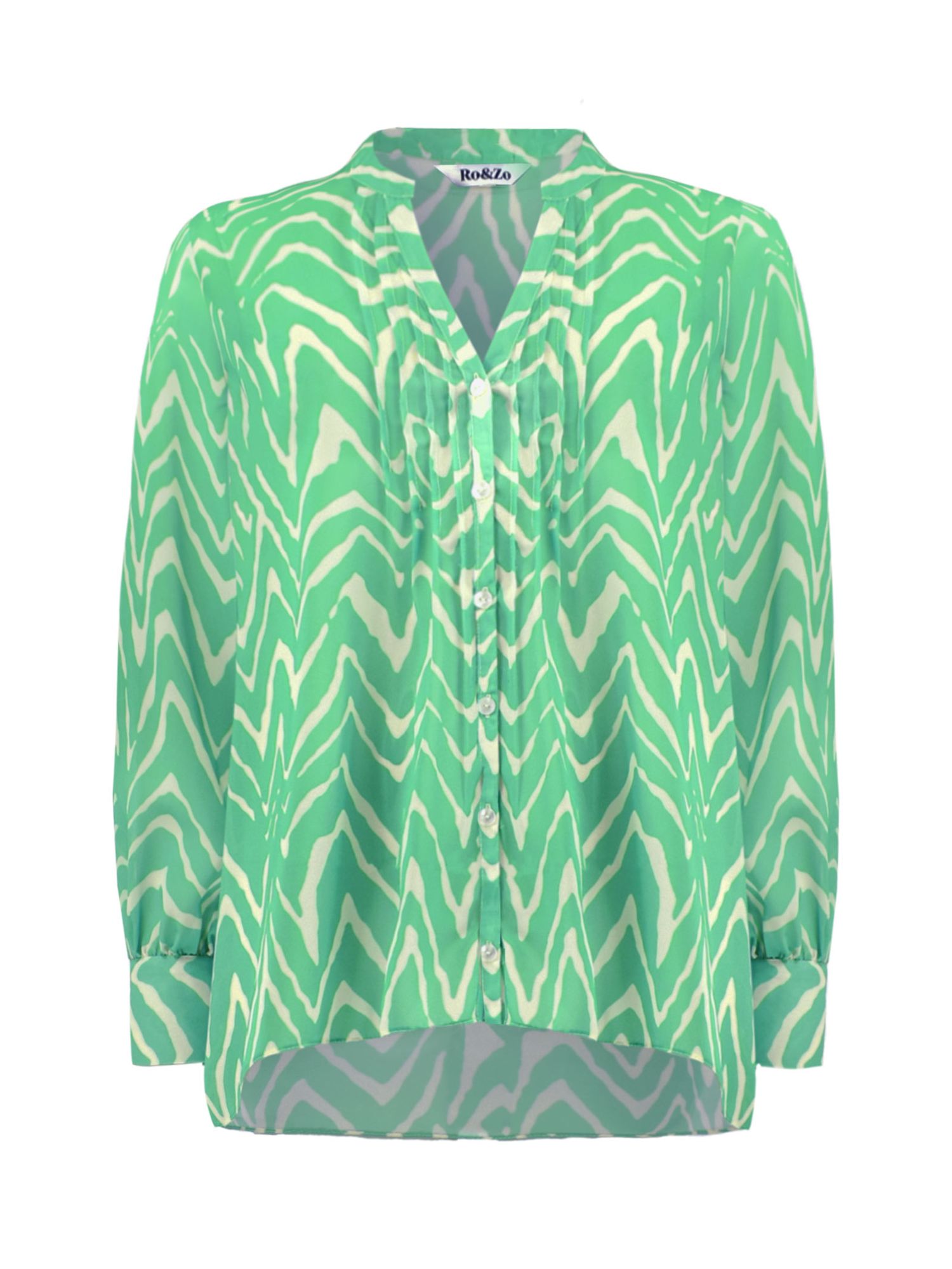 Buy Ro&Zo Abstract Zig-Zag Print Blouse, Green Online at johnlewis.com