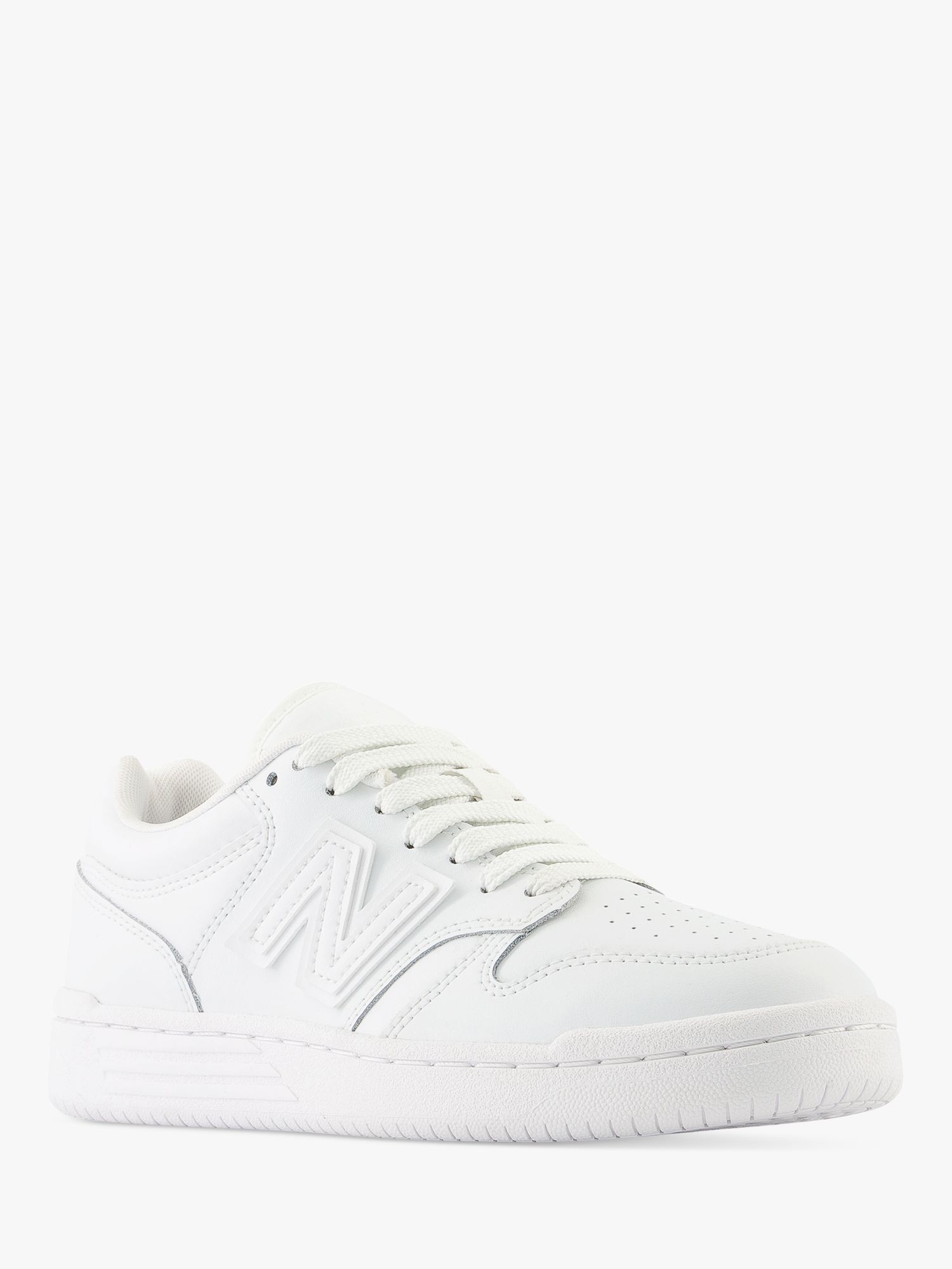 New Balance Kids' 480 Lace Up Trainers, White, 4 Jnr