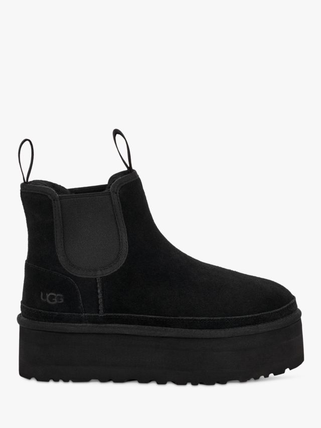 UGG Neumel Suede Platform Chelsea Boots, Black, 3