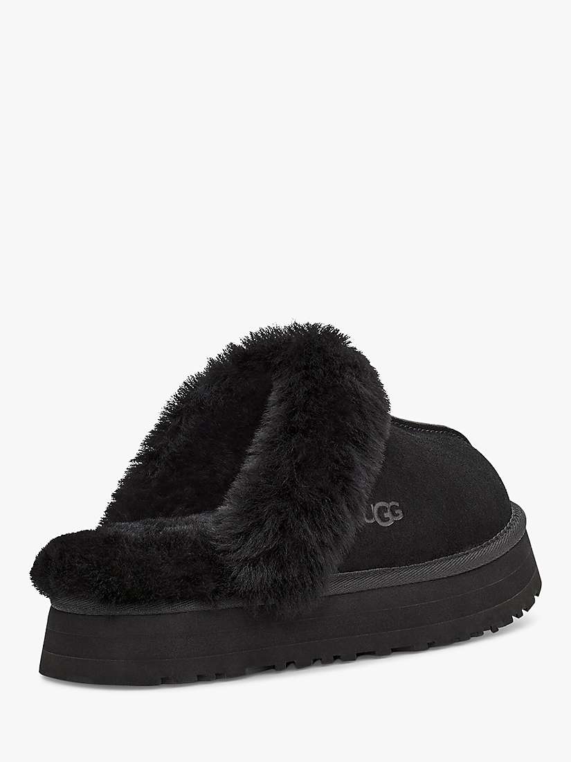 UGG Disquette Suede Slippers, Black at John Lewis & Partners