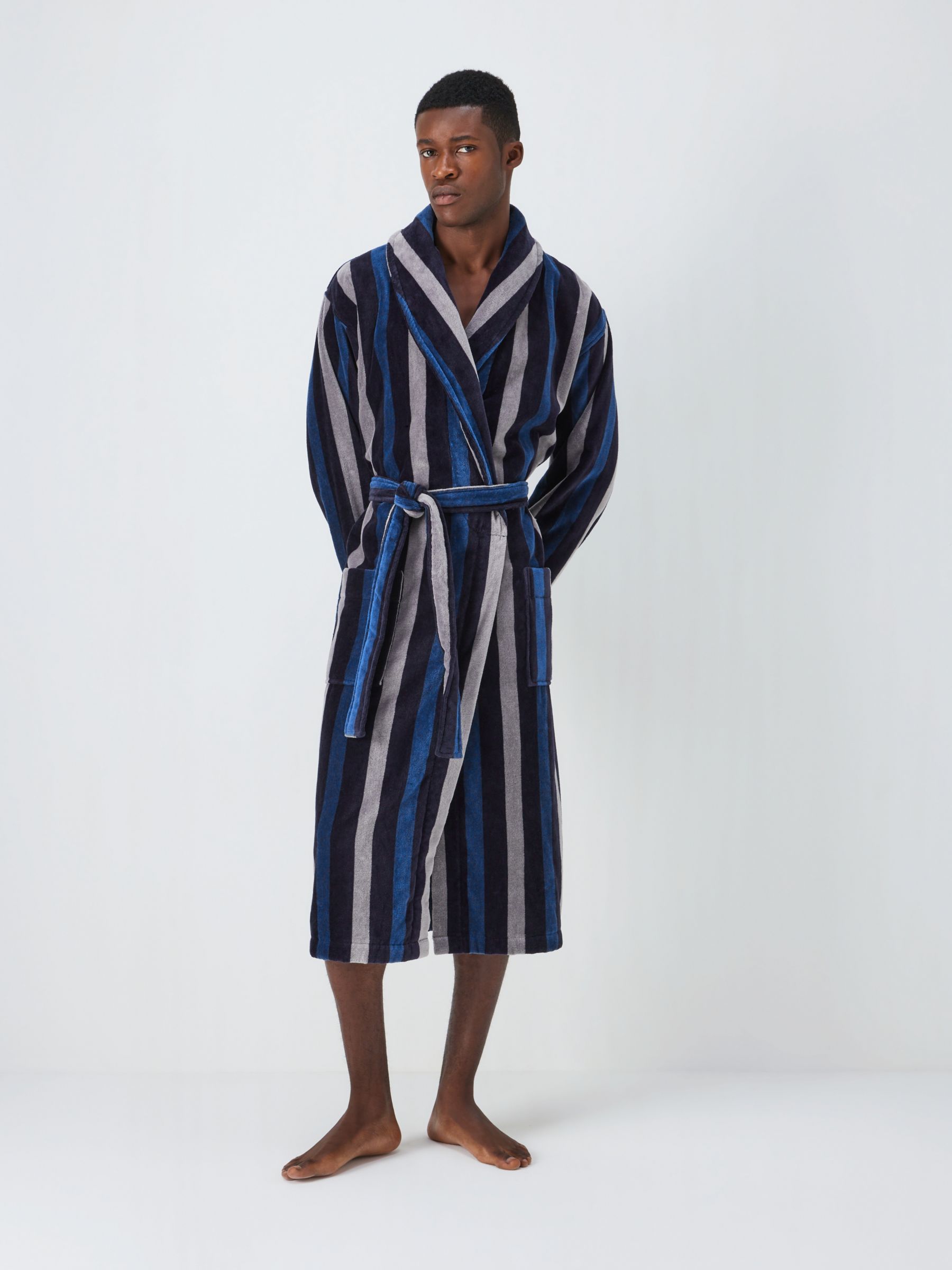 John Lewis Striped Velour Robe
