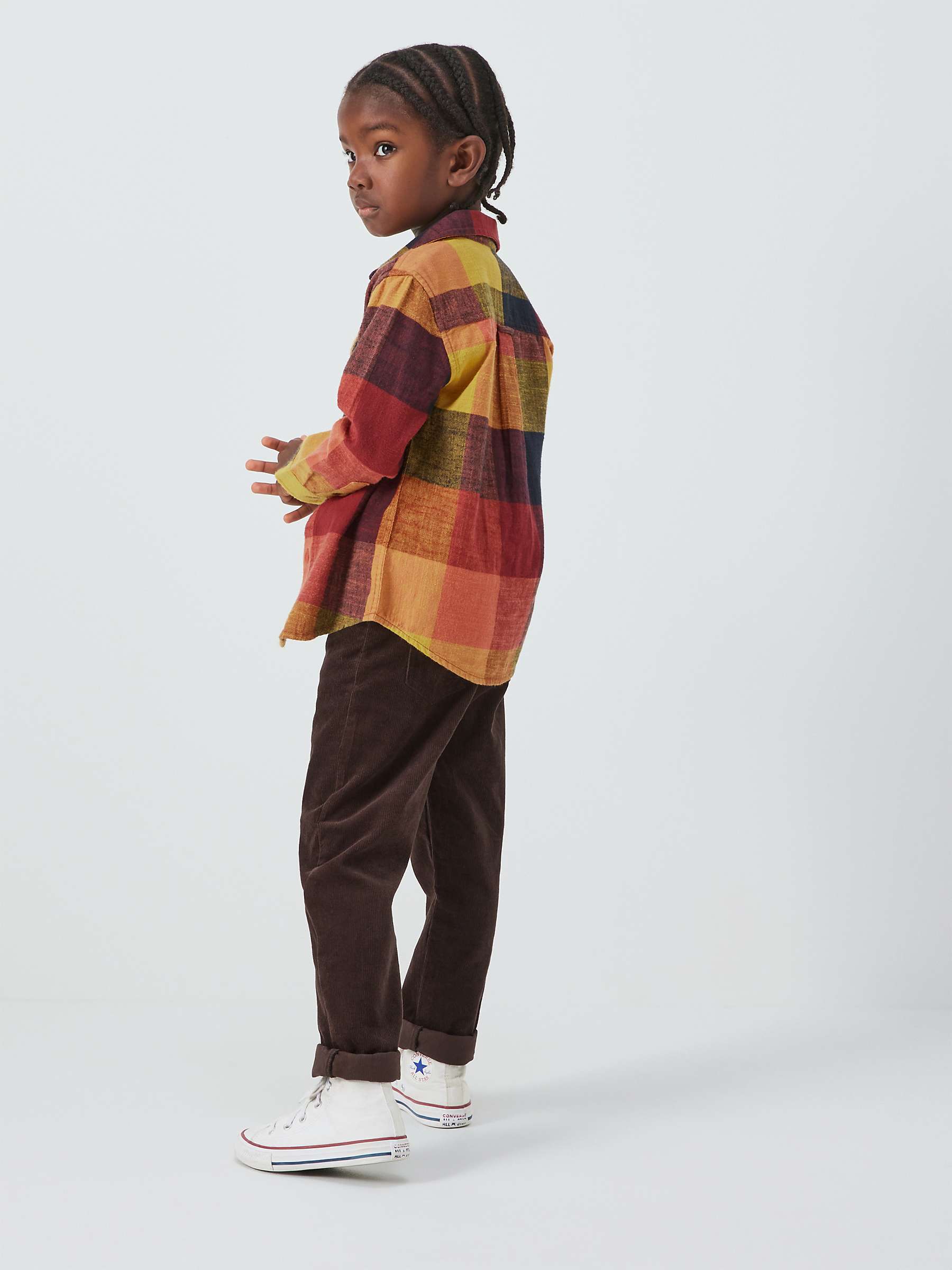 Buy John Lewis Kids' Oversized Check Shirt, Multi Online at johnlewis.com