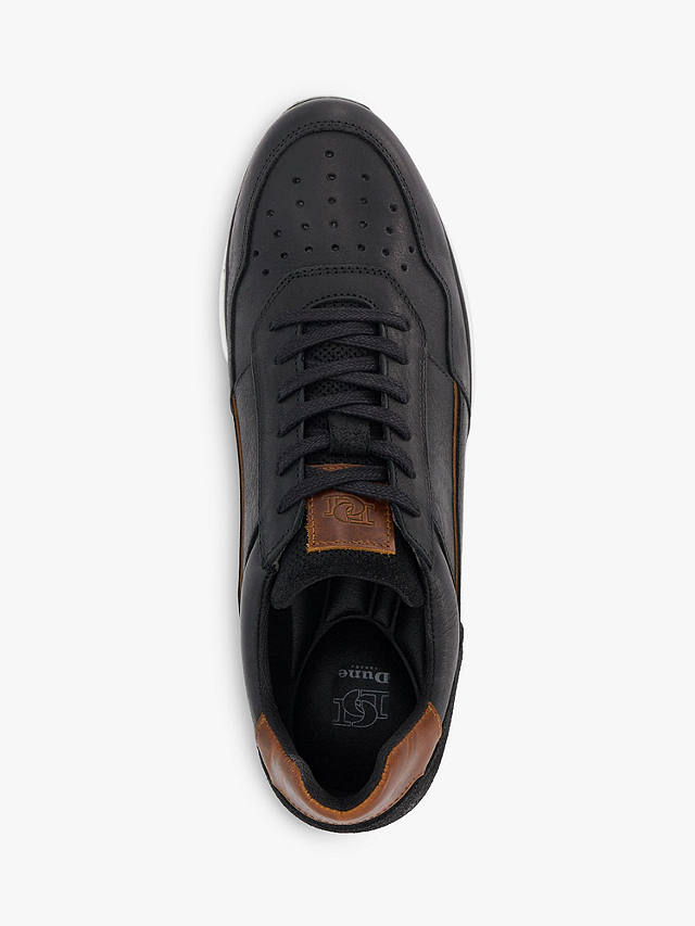 Dune Triston Leather Runner Trainers, Black at John Lewis & Partners