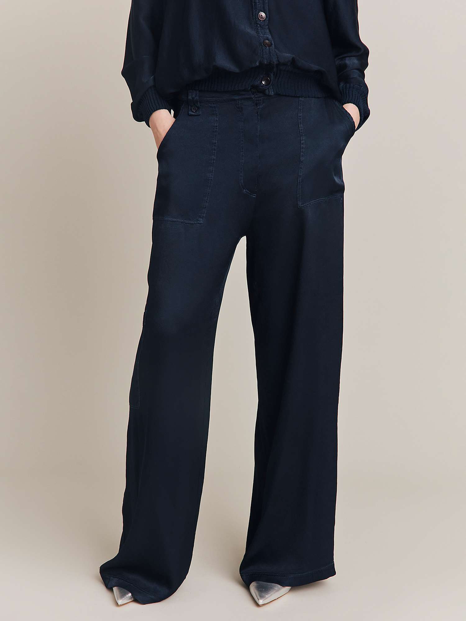 Buy Ghost Aurora Cargo Style Satin Trousers Online at johnlewis.com