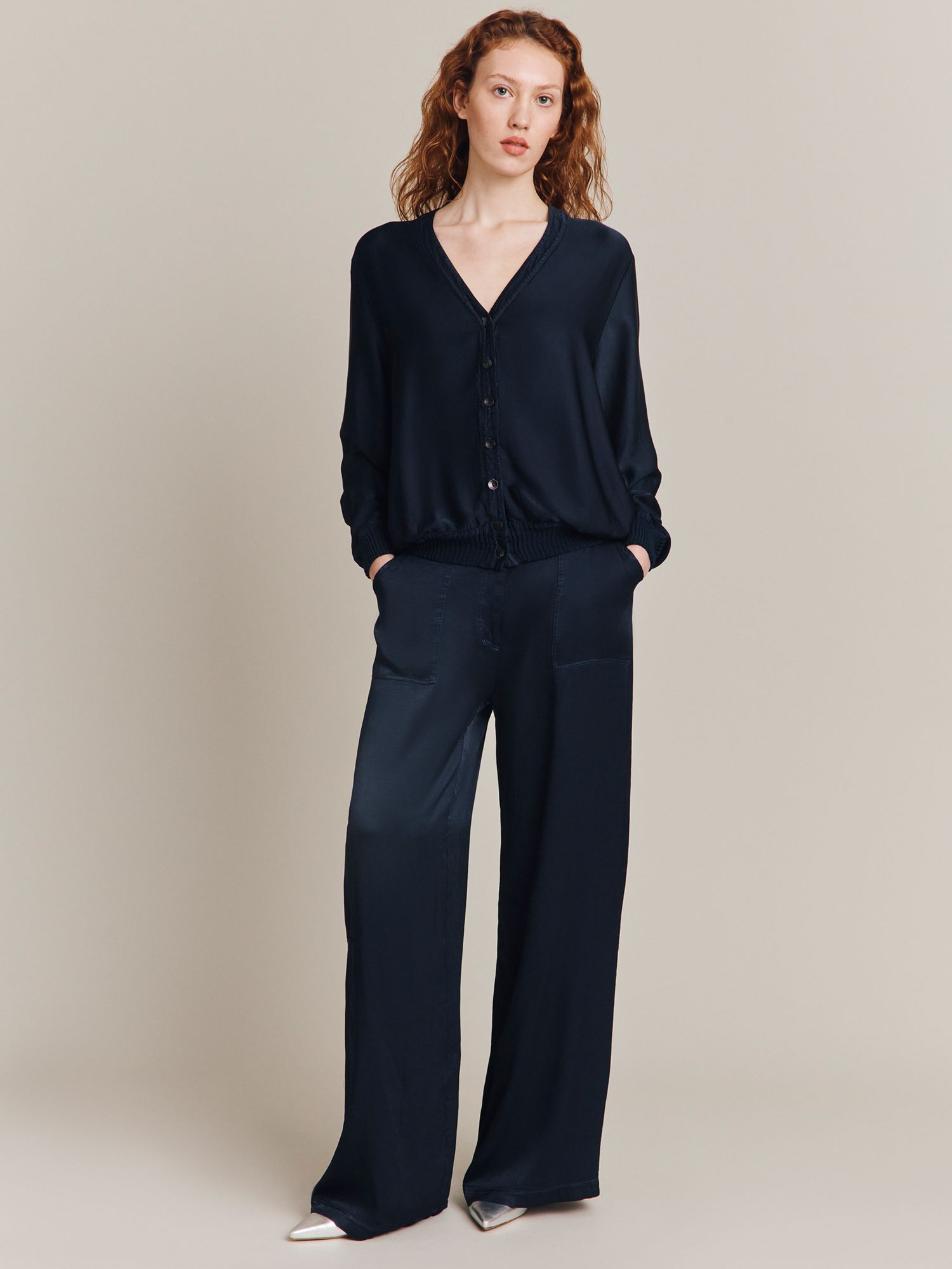 Buy Ghost Aurora Cargo Style Satin Trousers Online at johnlewis.com