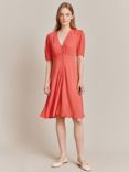 Ghost Mia Button Front Dress, Coral