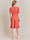 Ghost Mia Button Front Dress, Coral