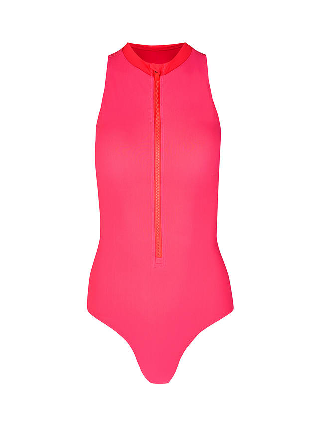 Sweaty Betty Vista High Neck Swimsuit, Glow Pink