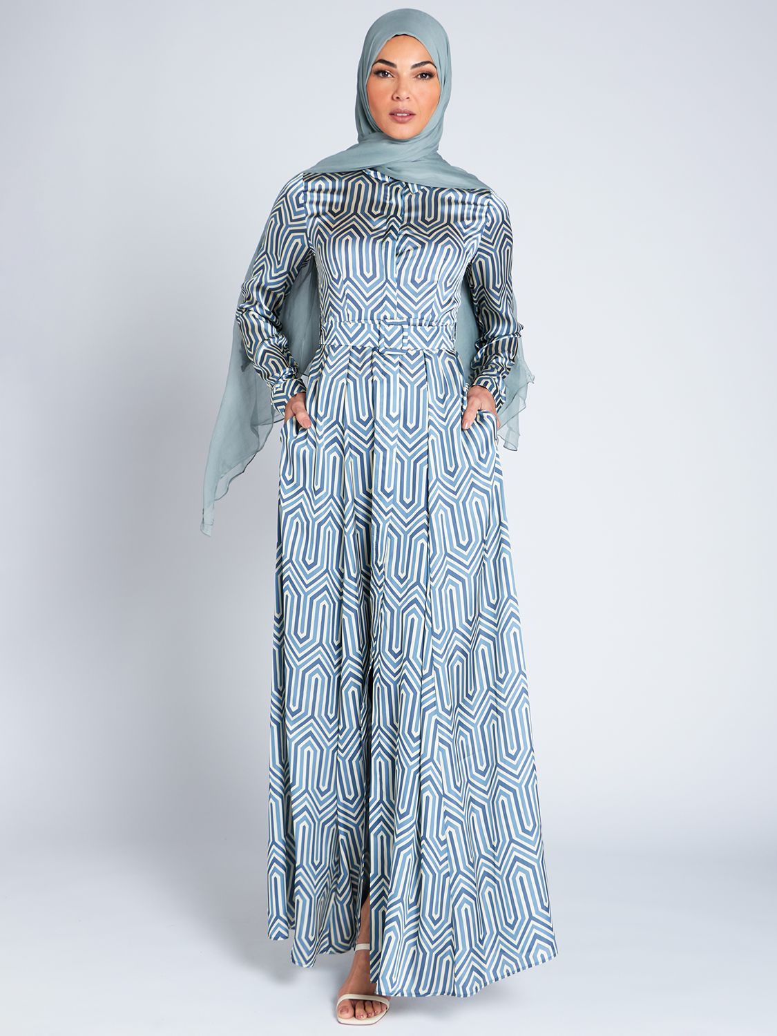 Aab Quba Maxi Dress, Blue at John Lewis & Partners