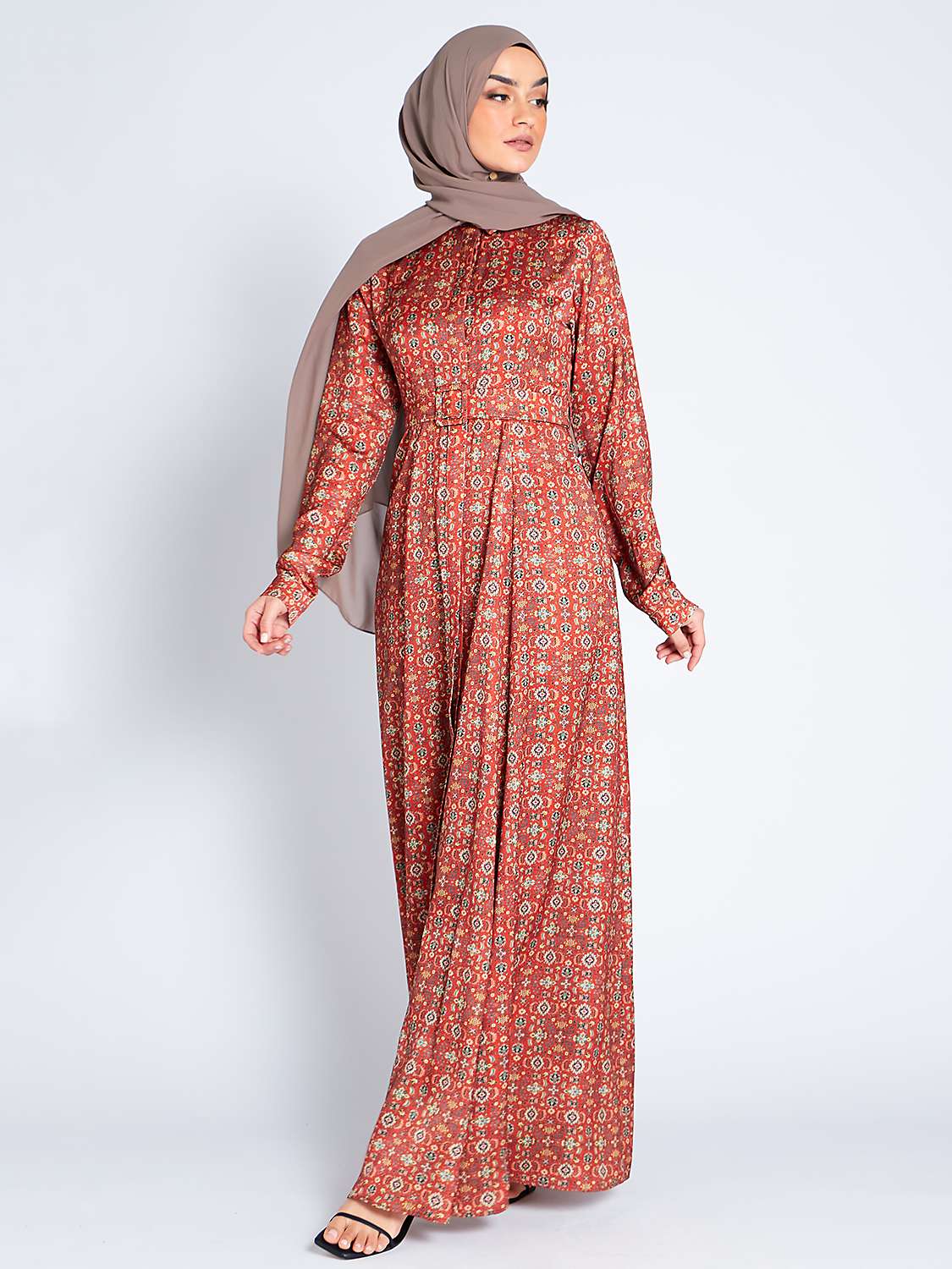 Buy Aab Tabreez Geometric Shirt Maxi Dress, Print Red Online at johnlewis.com