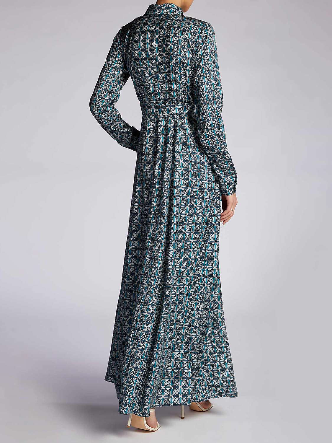 Buy Aab Alcazar Print Maxi Dress, Blue Online at johnlewis.com