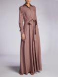 Aab Plain Shirt Belted Maxi Dress, Mauve