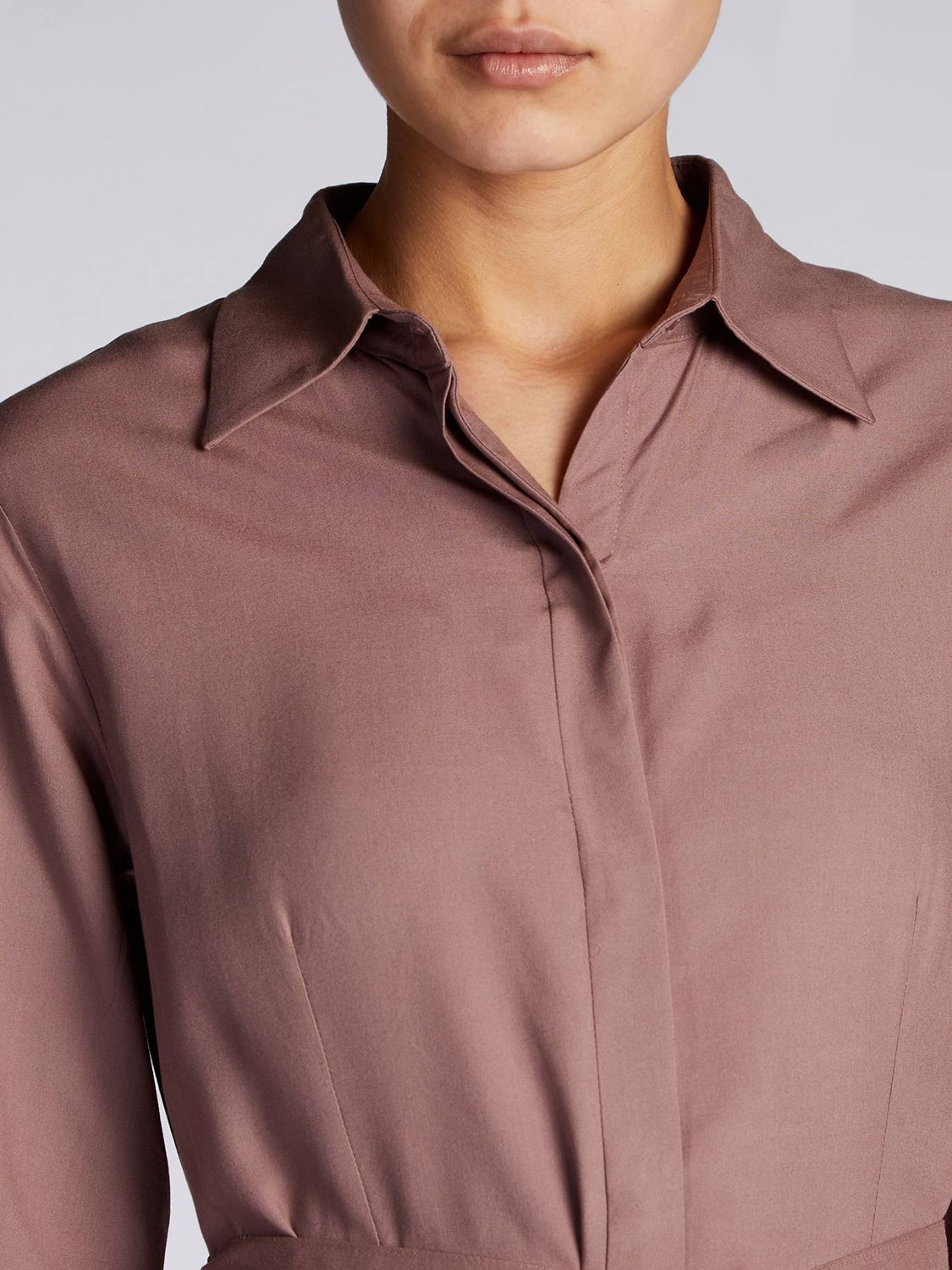 Buy Aab Plain Shirt Belted Maxi Dress, Mauve Online at johnlewis.com