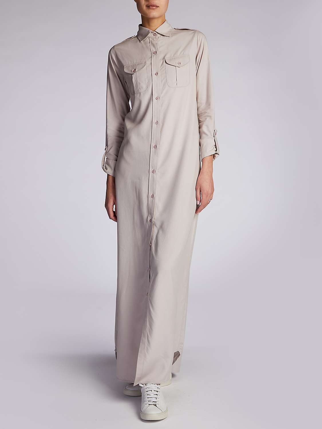 Buy Aab Maxi Shirt Dress, Grey Online at johnlewis.com