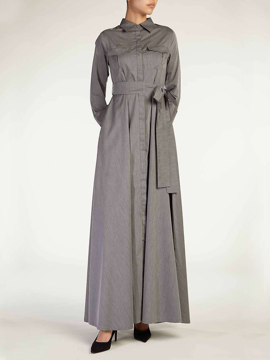 Buy Aab Cotton Blend Maxi Dress, Grey Online at johnlewis.com