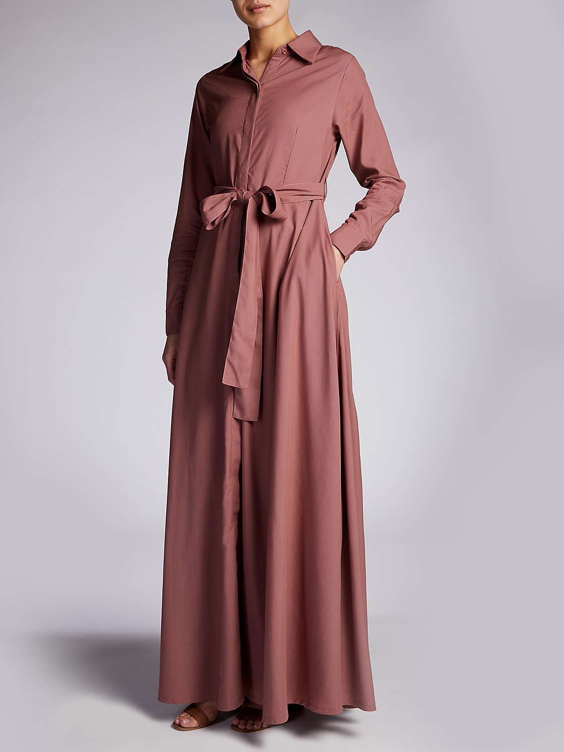 Buy Aab Shirted Maxi Rosy Dress, Pink Online at johnlewis.com