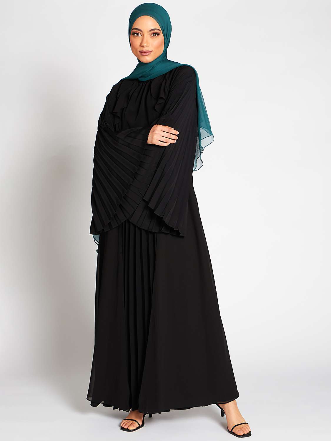 Buy Aab Plisse Maxi Dress, Black Online at johnlewis.com
