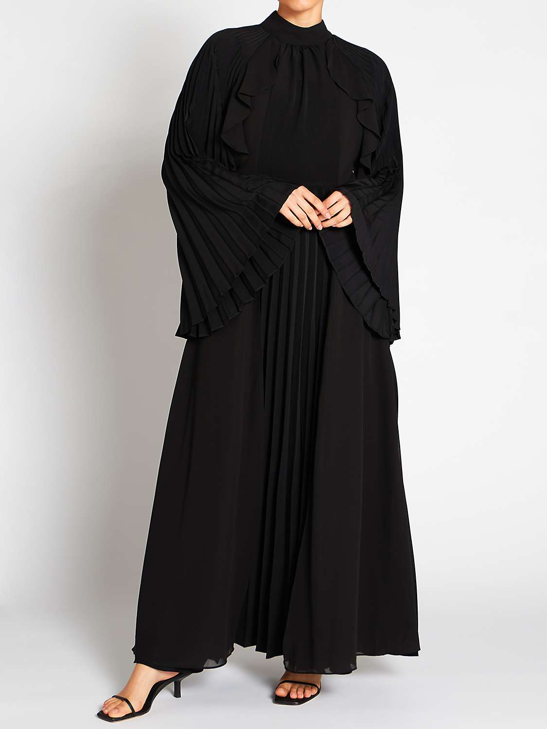 Buy Aab Plisse Maxi Dress, Black Online at johnlewis.com
