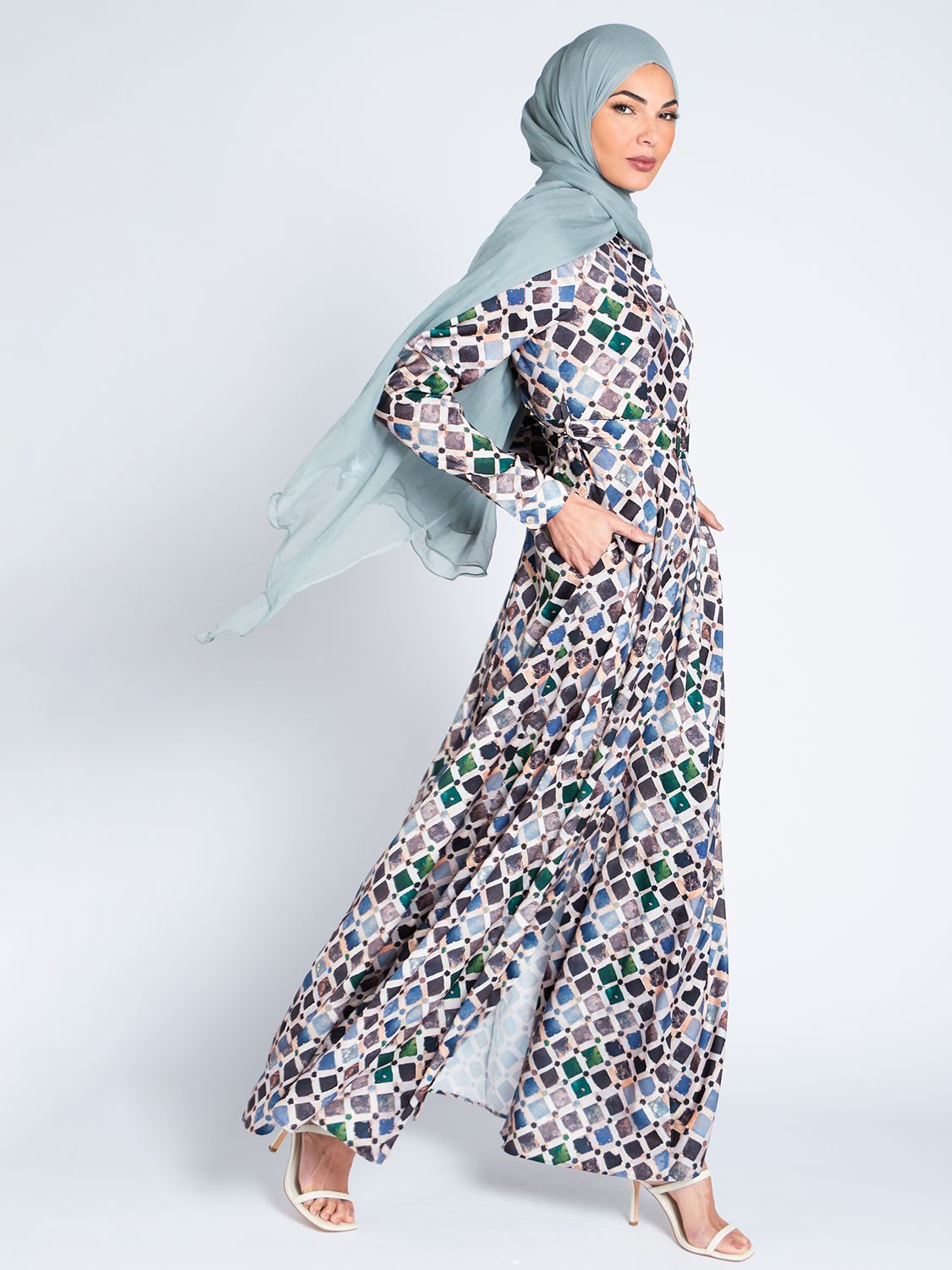 Aab Mosaic Maxi Dress, Multi