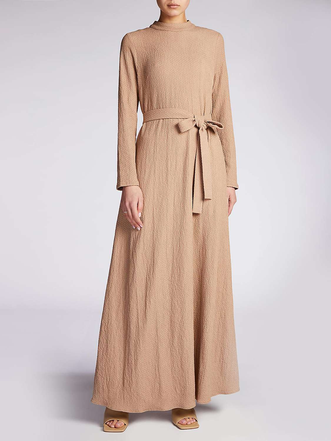 Buy Aab Plain Textured Maxi Dress, Camel Online at johnlewis.com