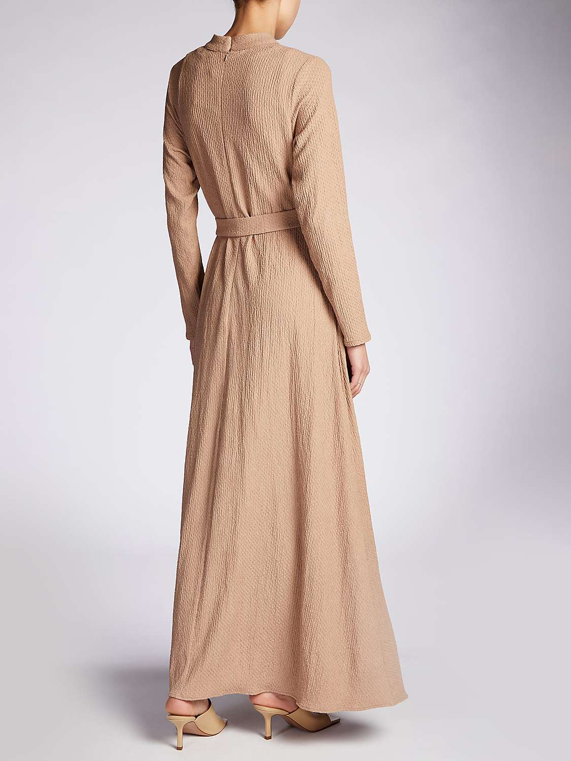 Buy Aab Plain Textured Maxi Dress, Camel Online at johnlewis.com