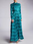 Aab Emerald Geometric Maxi Dress, Teal