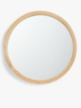 John Lewis Slim Solid Oak Wood Round Wall Mirror