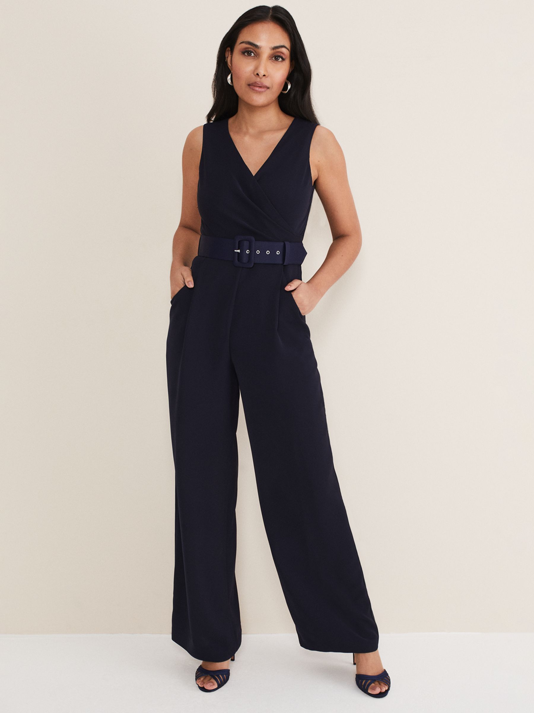 Phase Eight Petite Lissia Jumpsuit, Navy at John Lewis & Partners