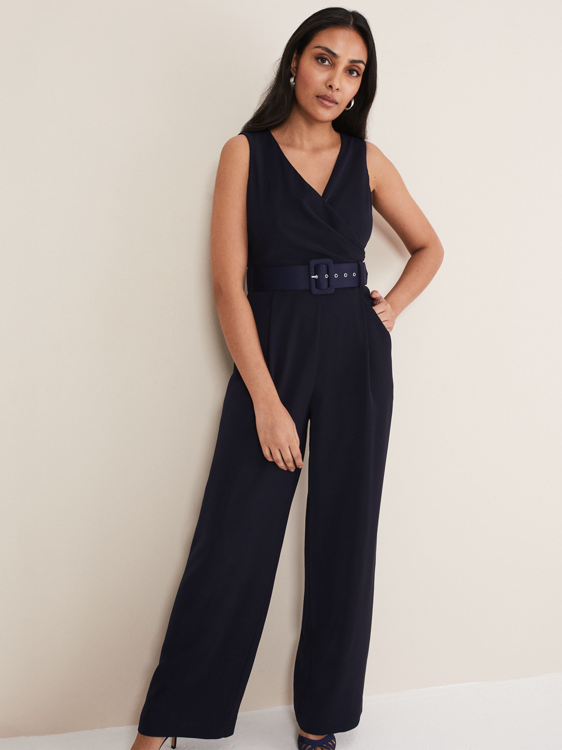 Phase Eight Petite Lissia Jumpsuit, Navy at John Lewis & Partners