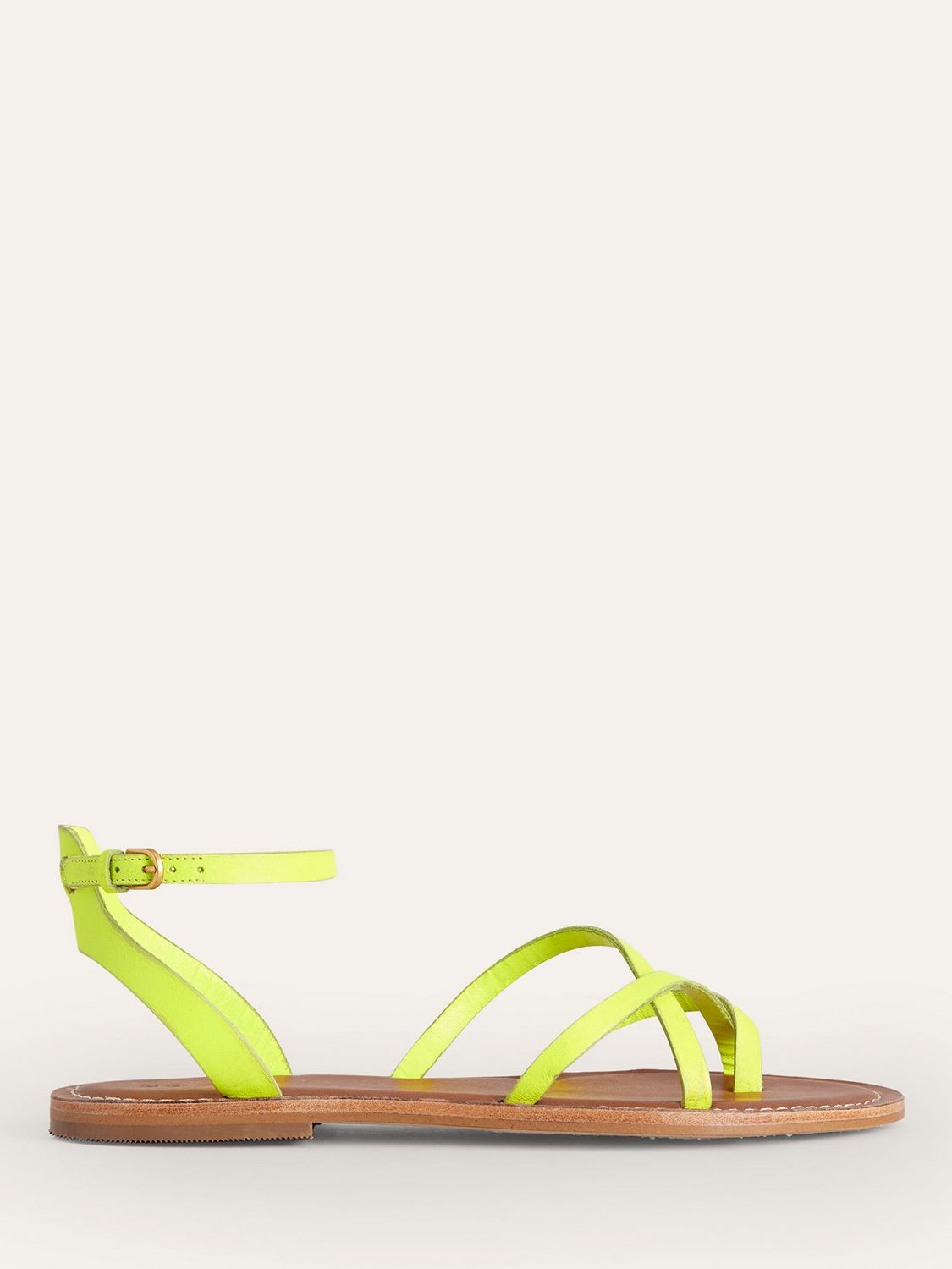 Boden Easy Flat Leather Sandals, Citrus Box at John Lewis & Partners