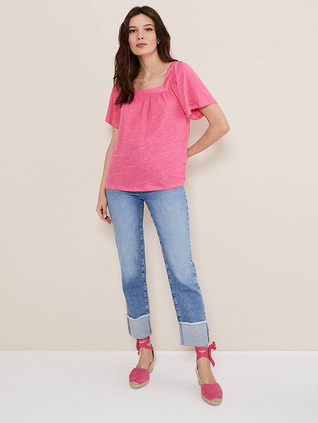 Phase Eight Suede Ankle Tie Espadrilles, Bright Pink