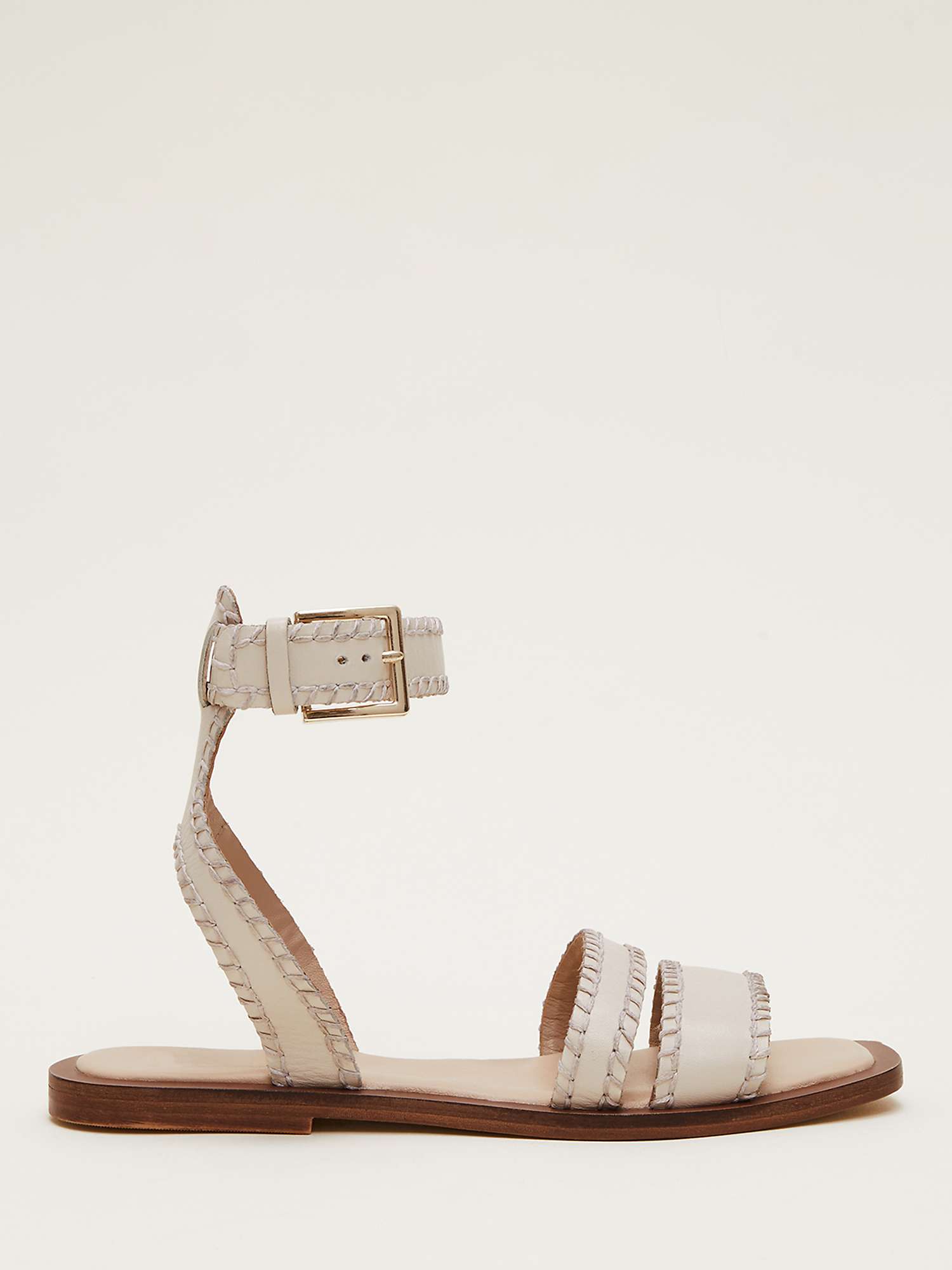 Buy Phase Eight Leather Double Strap Flat Sandals Online at johnlewis.com