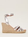 Phase Eight Wedge Heel Strappy Espadrille Shoes, Silver, Silver