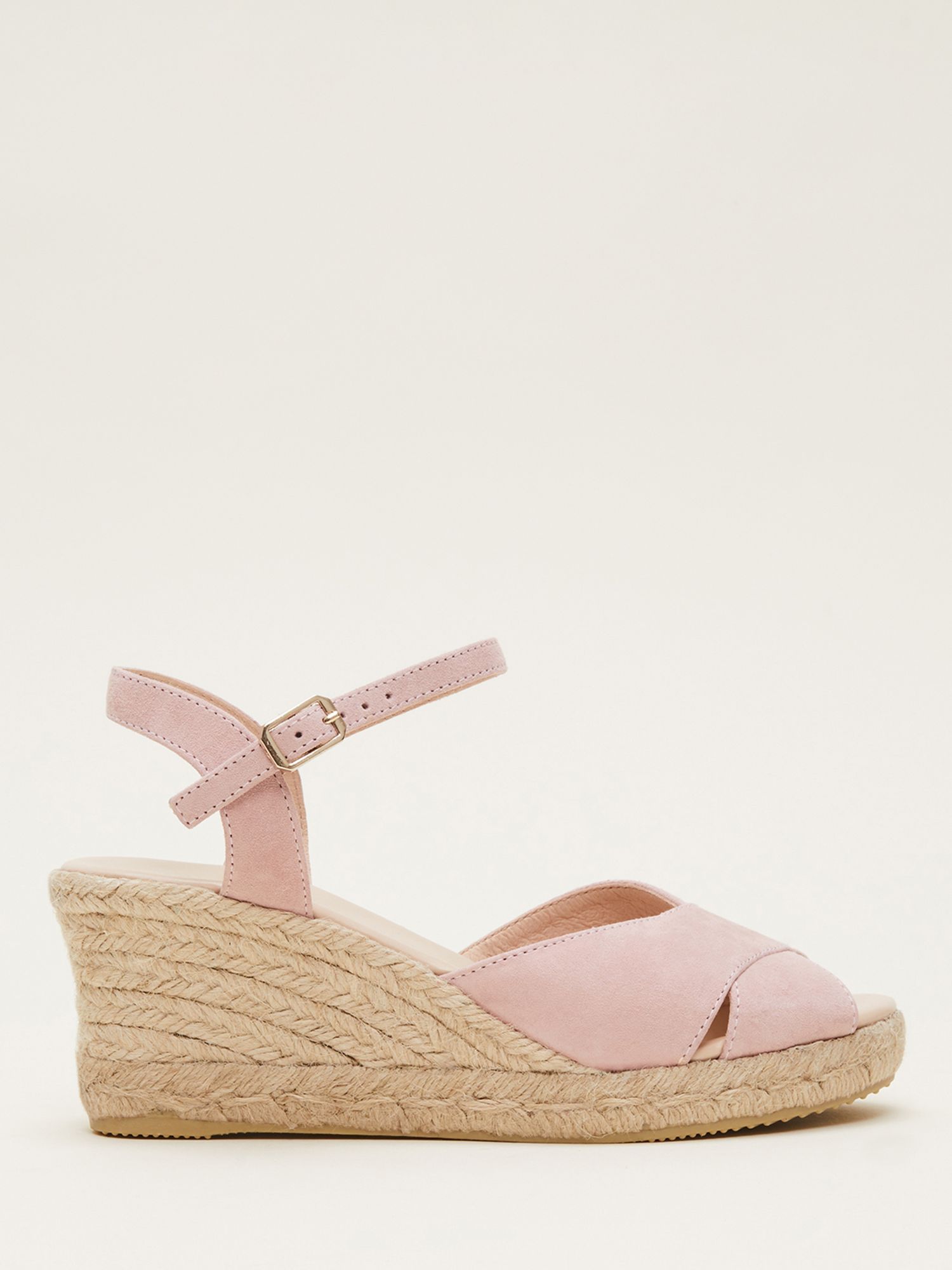 Phase Eight Suede Espadrilles, Light Pink at John Lewis & Partners