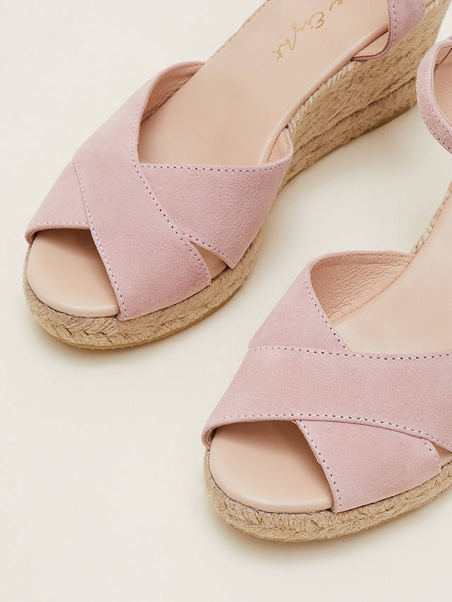 Phase Eight Suede Espadrilles, Light Pink