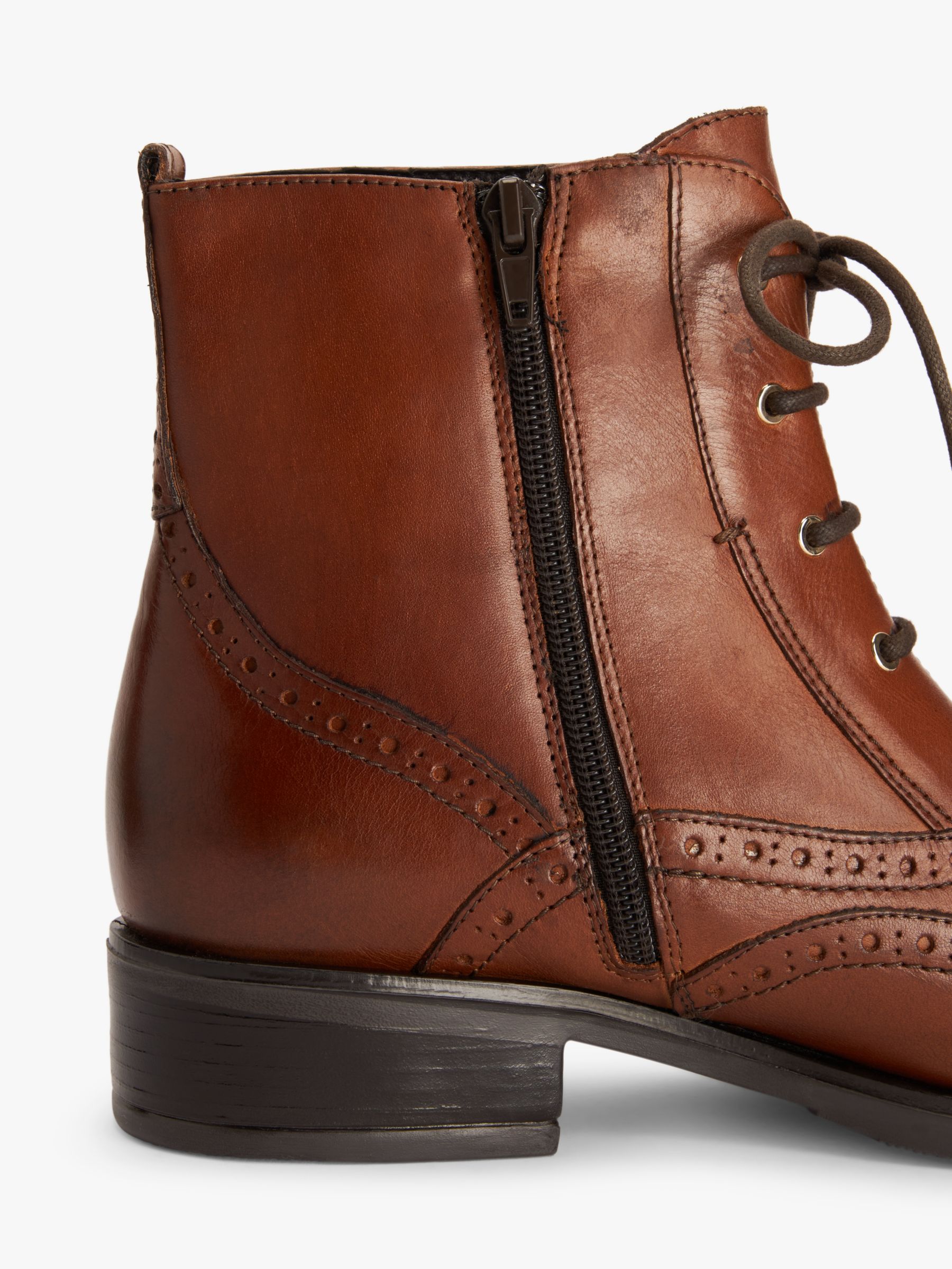 Buy John Lewis Camie Leather Brogue Detail Lace Up Ankle Boots Online at johnlewis.com