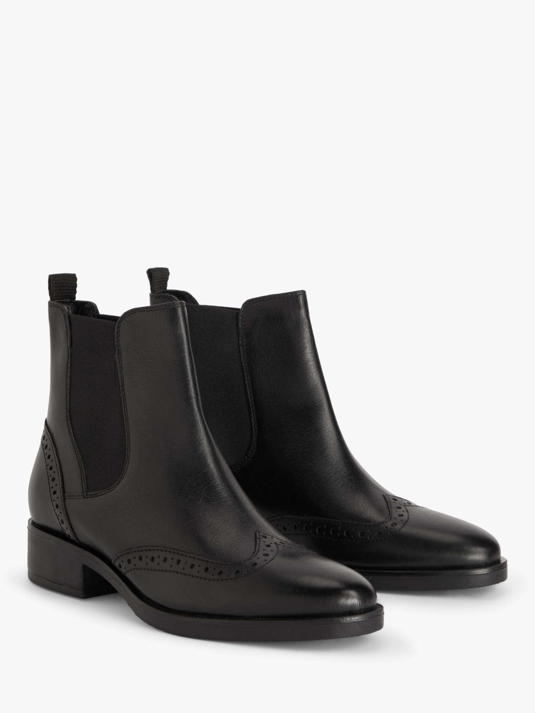 John Lewis Pheebs Leather Brogue Detail Chelsea Boots