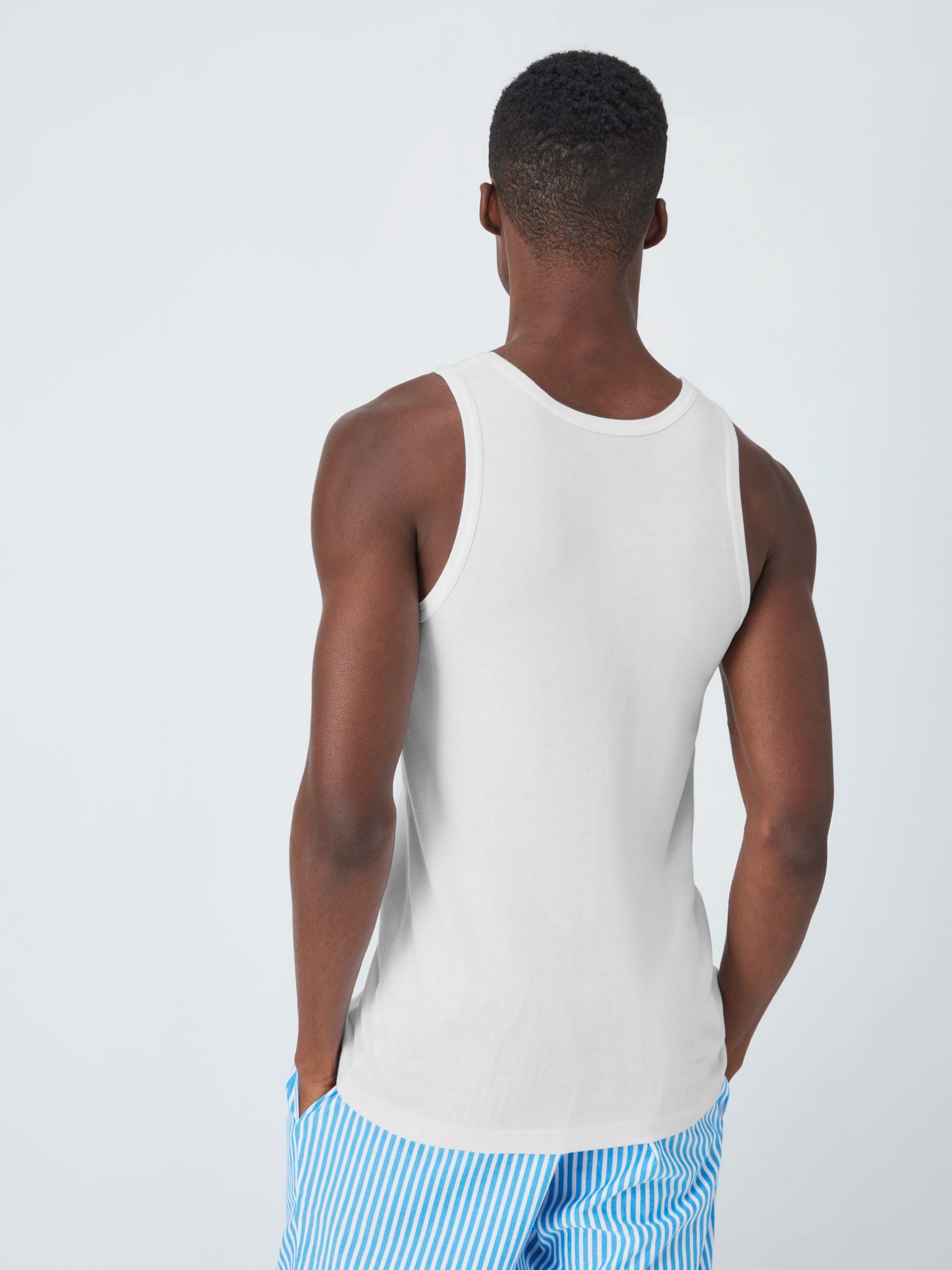 John Lewis Organic Cotton Vest, Pack of 2, White, S