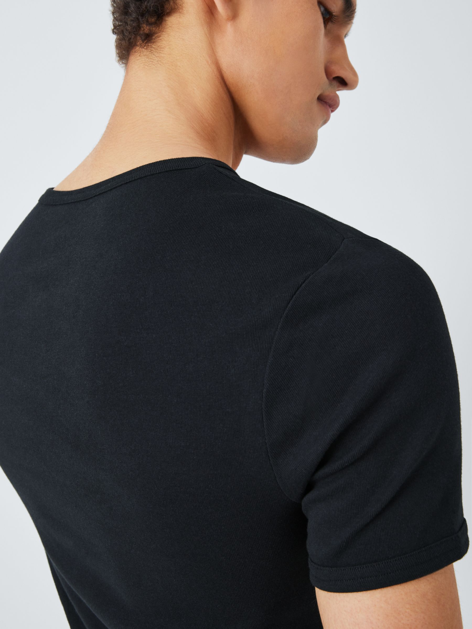 John Lewis Organic Cotton Vest T-Shirt, Black, XL