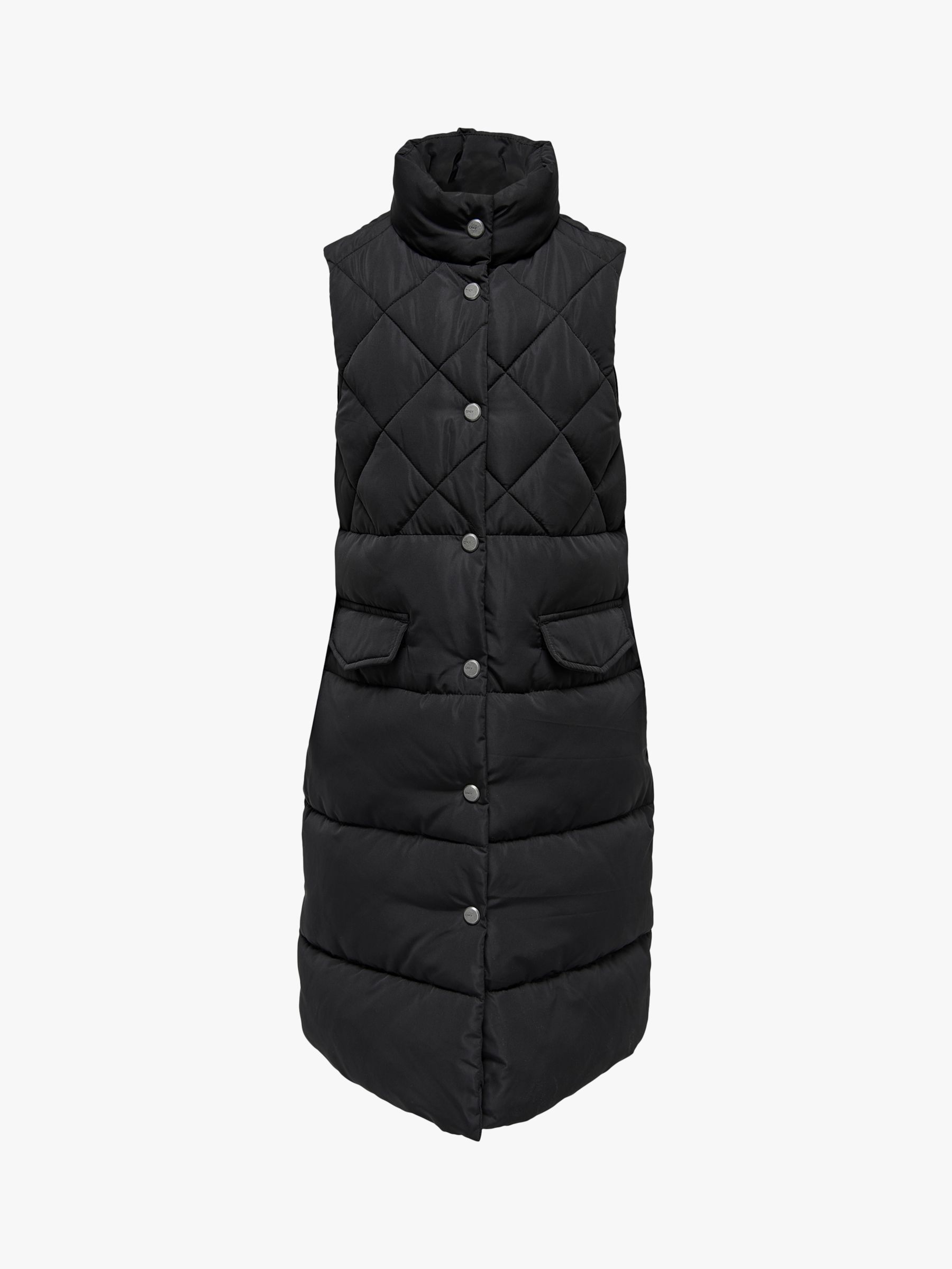 ONLY Kids' Outerwear Quilted Waistcoat, Black at John Lewis & Partners