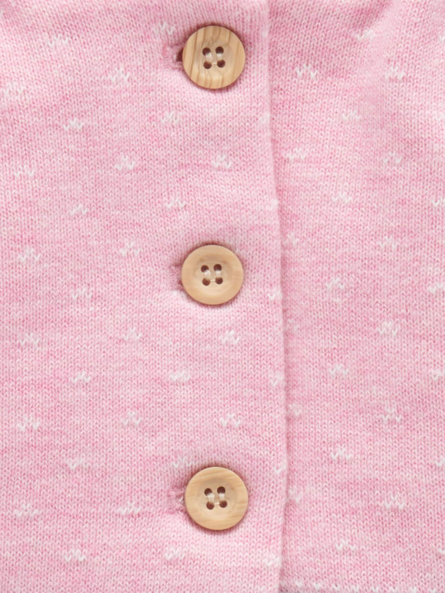 Purebaby Fox Padded Jacket, Pink Jacquard at John Lewis & Partners