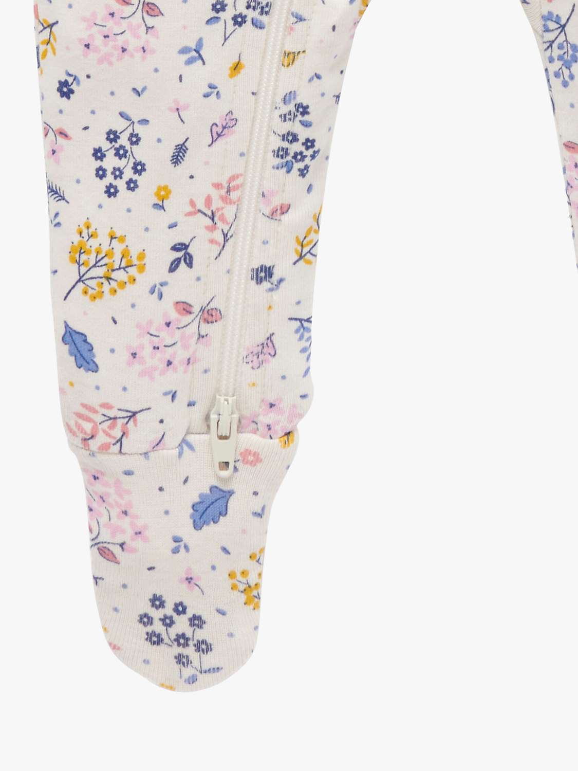 Buy Purebaby Baby Floral Print Zip Growsuit & Headband Set, Dusk Online at johnlewis.com