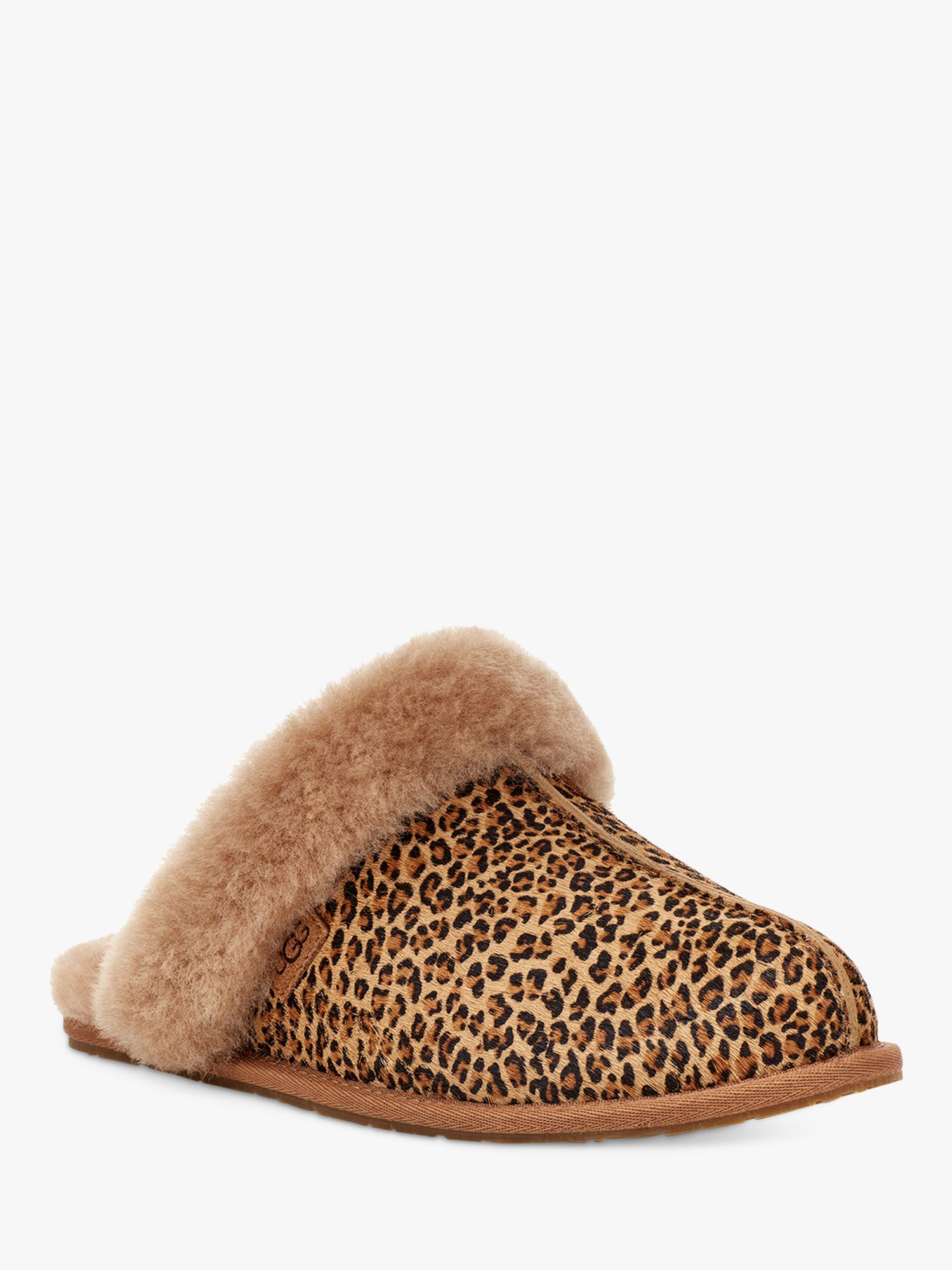 Leopard print sheepskin store slippers