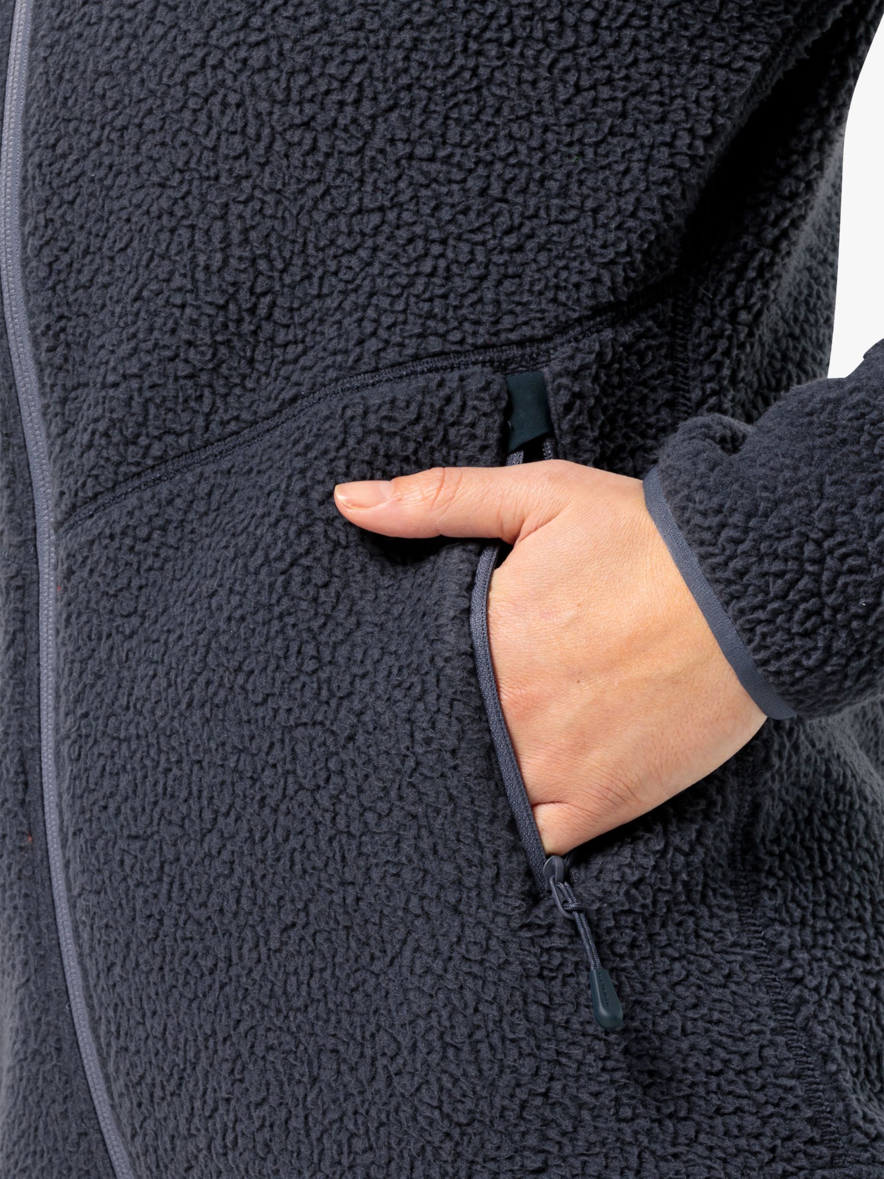 Jack Wolfskin Kammweg Pile Fleece Jacket, Graphite at John Lewis & Partners